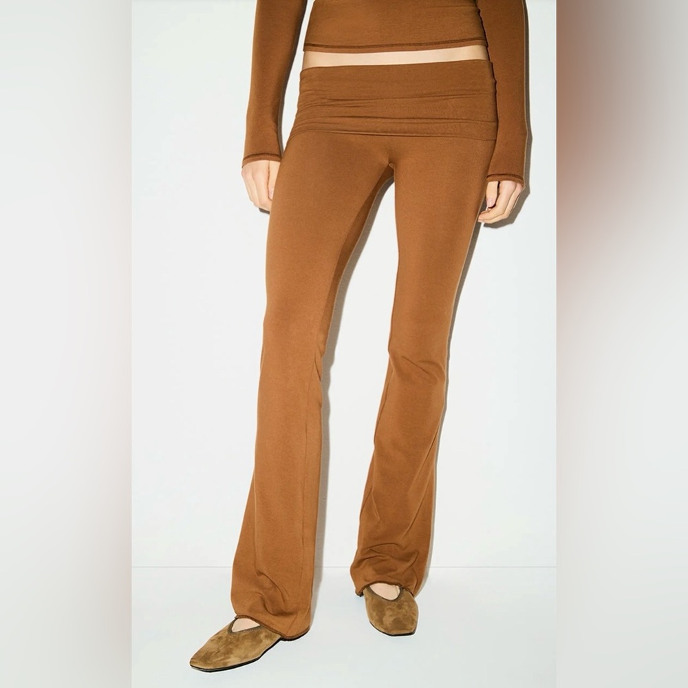 Skims Stretch Cotton Jersey Foldover Pants Size M